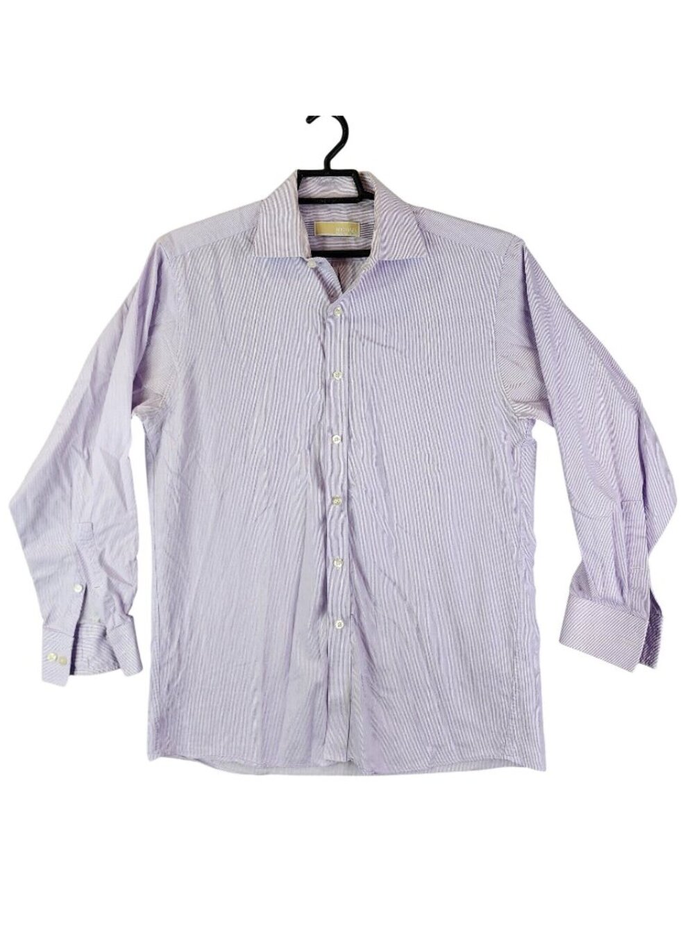 Mens Michael Kors Purple Striped Slim Fit Button Up Shirt Long Sleeve Size 15.5
